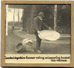 1903.44.2 Photo showing man using same winnowing basket, purchased from Francis Darwin