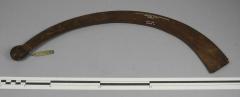 'Facsimile boomerang ... made by Col Lane Fox for experiment. Marawar of Madura India' 1884.25.45